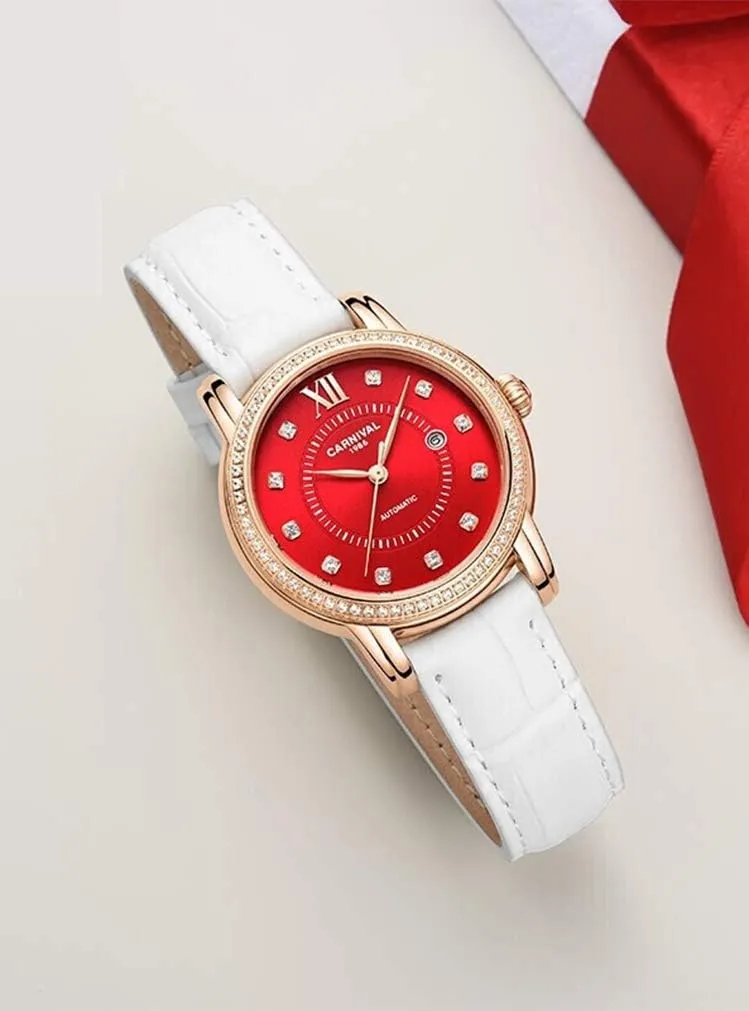 Mechanical Watch Mesolithic infertile kitchenware Womens Bling Automatic 