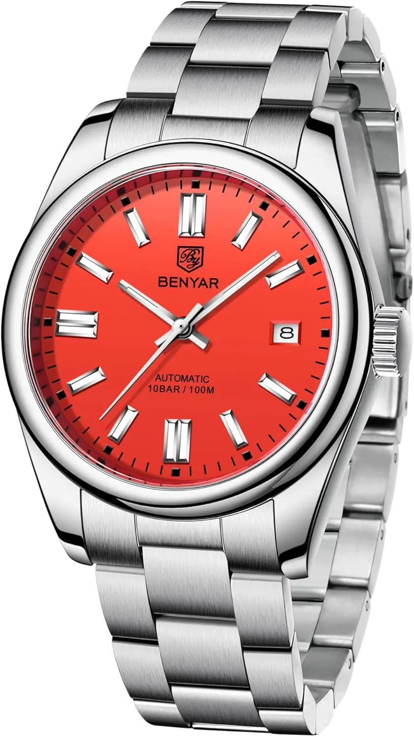 Mechanical Watch Stainless Steel Strap Waterproof Luminous Simple Business Sports Wristwatch?? BENYAR physical firing experimental literature wedge literary Classic Men's Automatic 