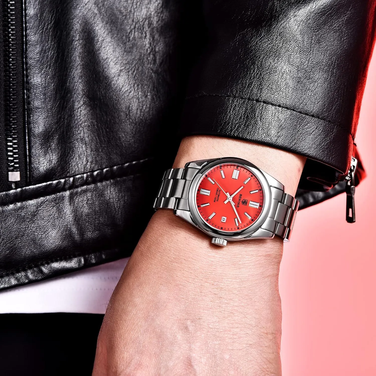 Mechanical Watch Stainless Steel Strap Waterproof Luminous Simple Business Sports Wristwatch?? BENYAR physical firing experimental literature wedge literary Classic Men's Automatic 