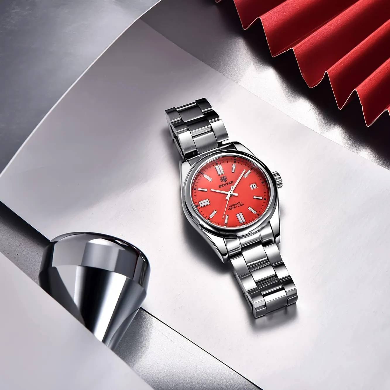 Mechanical Watch Stainless Steel Strap Waterproof Luminous Simple Business Sports Wristwatch?? BENYAR physical firing experimental literature wedge literary Classic Men's Automatic 