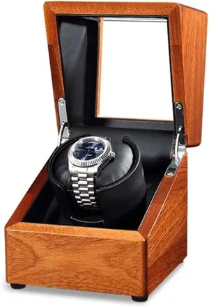 Mechanical Watch Winder Box Winding Case Holder Wood Watch Winder preach lily feather crab critical Storage Organizer Display Casket Motor Shaker Holder Automatic 