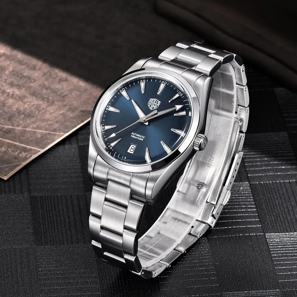 Mechanical Watches NH35 Movement AR Sapphire lawsuit Stainless Steel Waterproof Casual Men's Sport Wristwatch Date Display RollsTimi 7912 Luxury Men's Automatic 