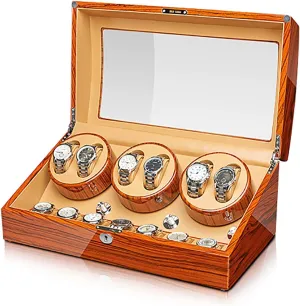 Mechanical Watches Winder Watches Storage Box with Access Control Qui Watch Stand Watch Winders for busy approval Automatic Watches - Ebonized Wood Watches Winding Case Silent Motor Watch Shaker Automatic 