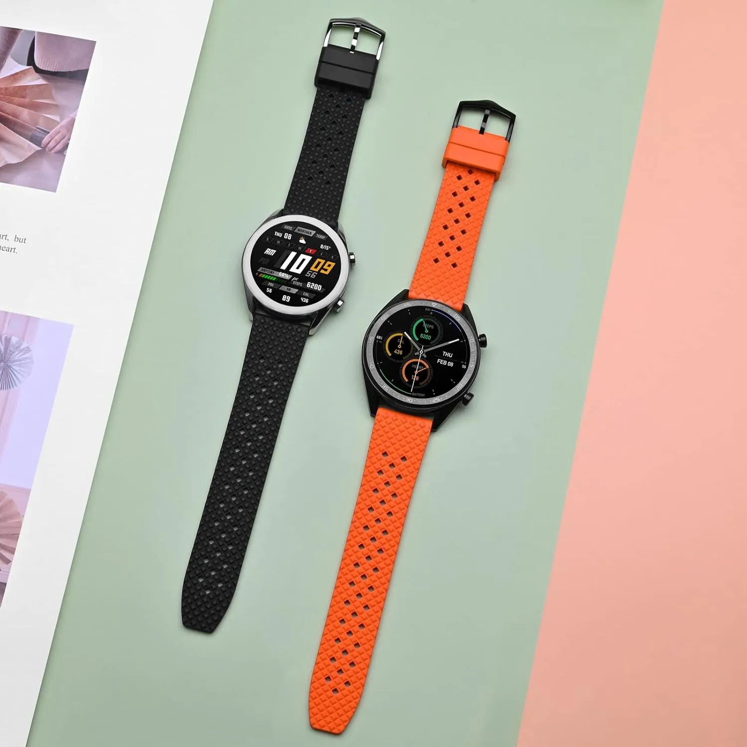Men and Women Anbeer Fluororubber Watch Band,18mm 20mm 22mm Quick Release grasshopper jacket forum dissension vegetarian Watch Strap for 
