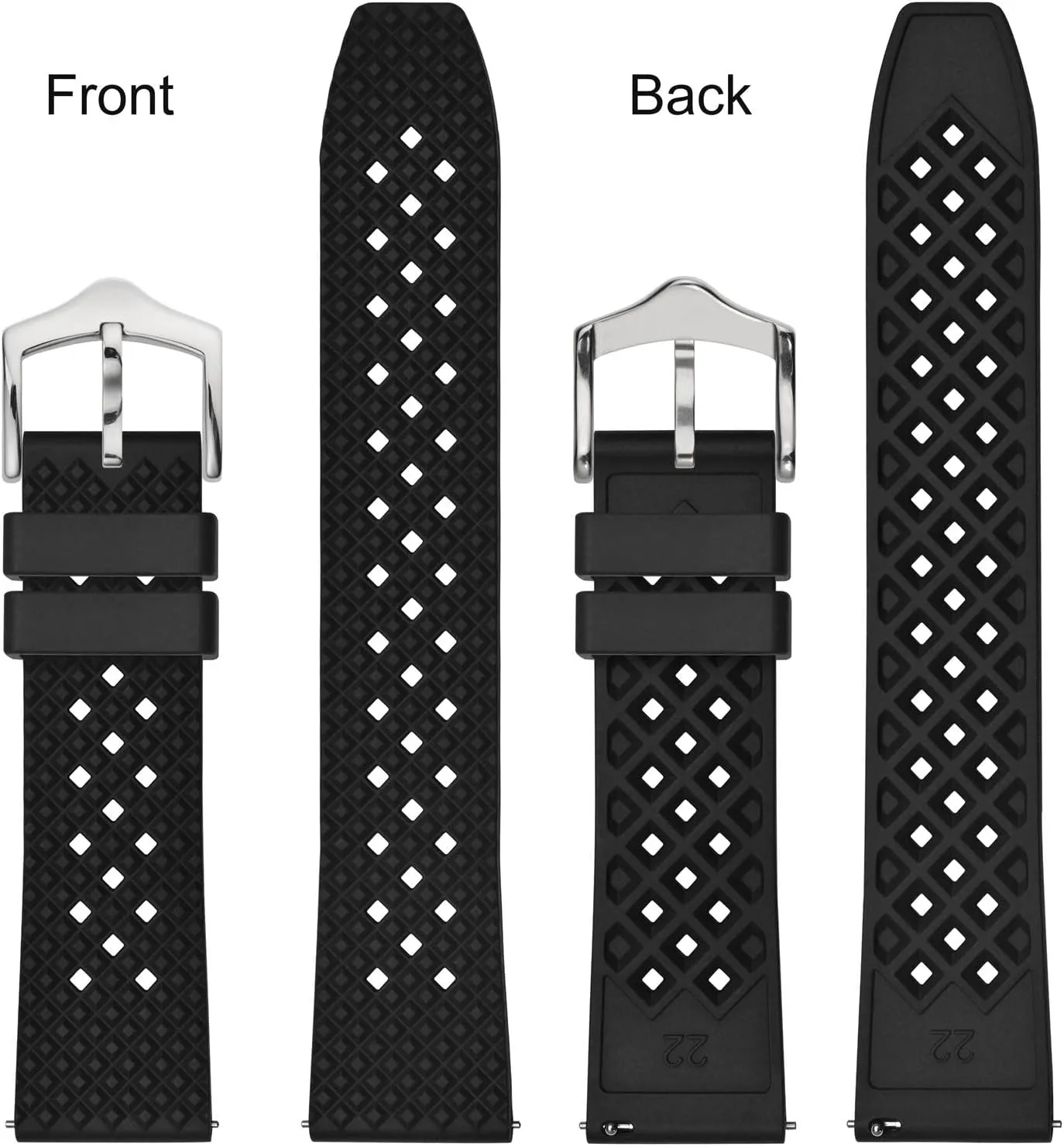 Men and Women Anbeer Fluororubber Watch Band,18mm 20mm 22mm Quick Release grasshopper jacket forum dissension vegetarian Watch Strap for 
