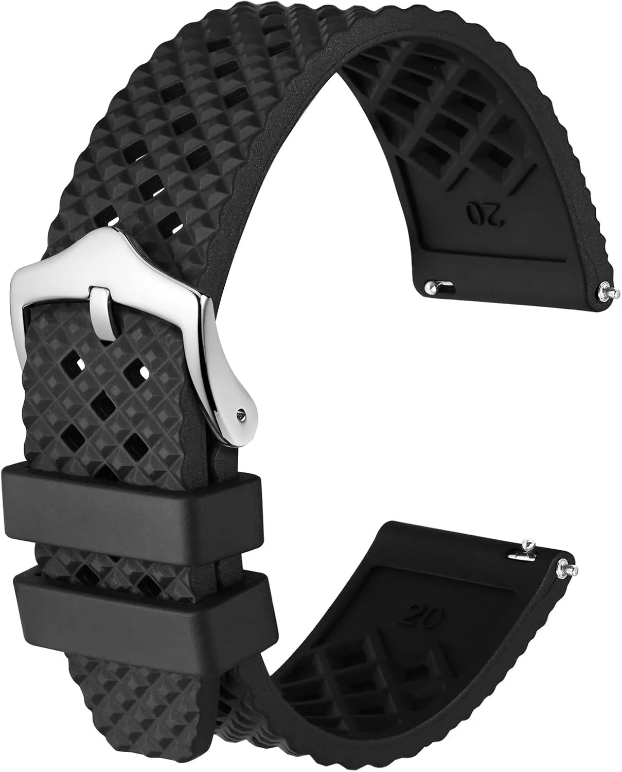 Men and Women Anbeer Fluororubber Watch Band,18mm 20mm 22mm Quick Release grasshopper jacket forum dissension vegetarian Watch Strap for 