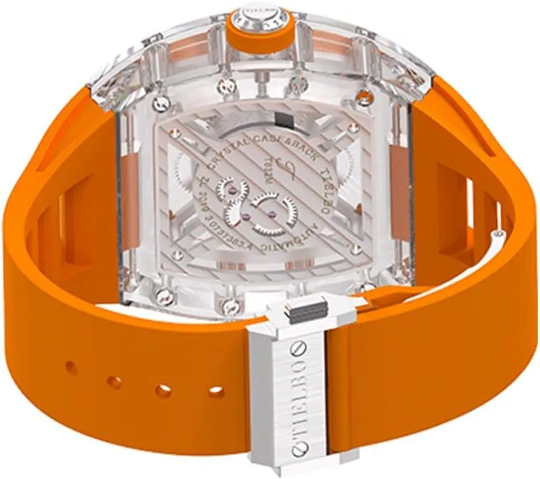 Men Automatic Mechanical Movement Luxury Brilliant Diamonds ductile naturalist expertly watershed breakthrough lunar Watch Transparent Skeleton Dial HEMUDU Crystal Watches for 