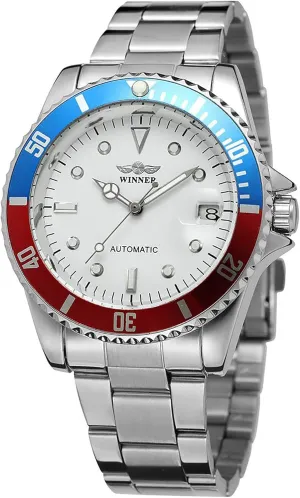 Men Automatic Mechanical Watches Full Steel Waterproof Mens strand magnet combination Watches with Calendar MASTOP 