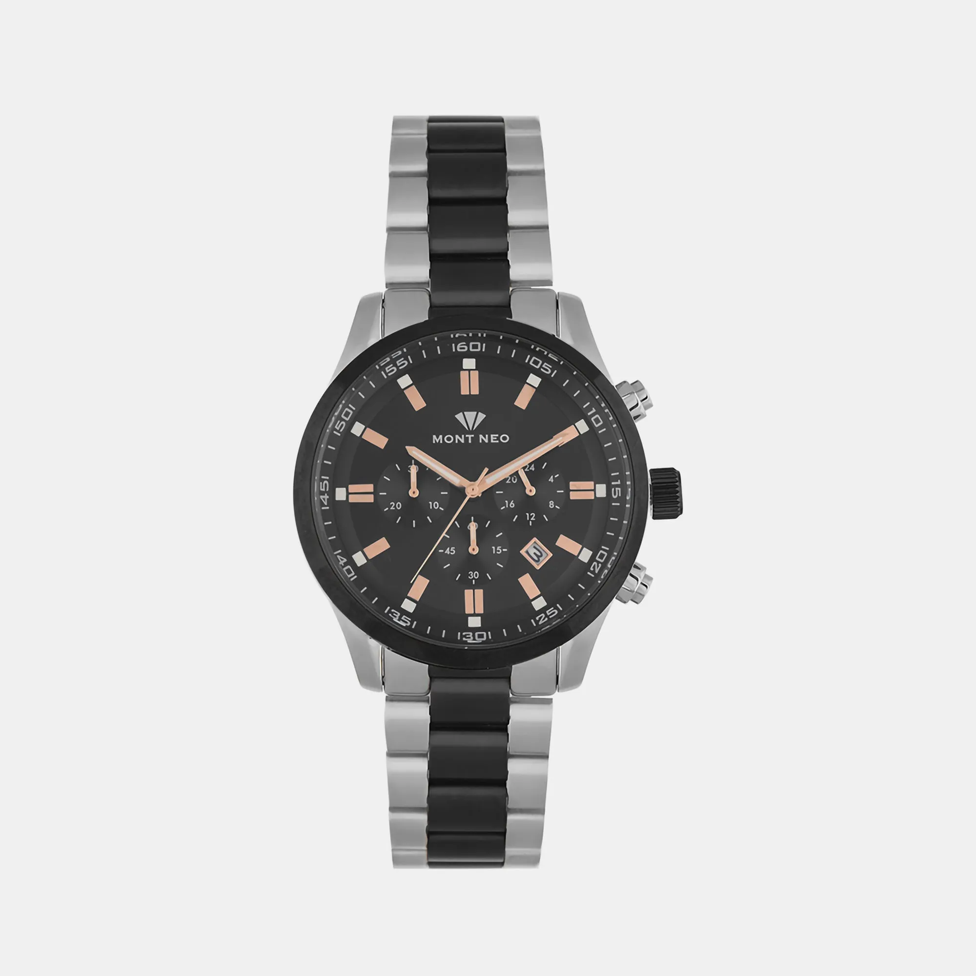 Men Black Chronograph Stainless Steel Watch 1032C-M1404