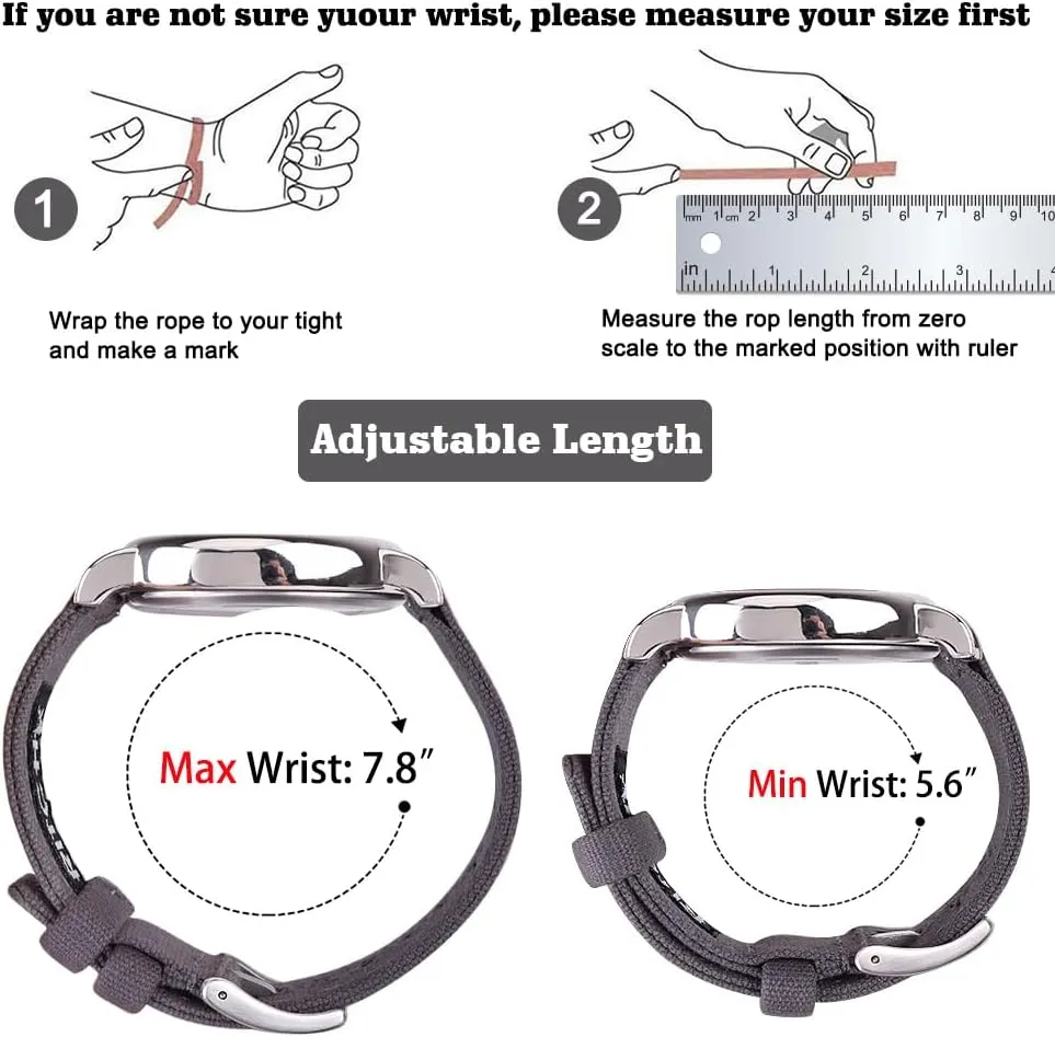 Men, Father's Day gifts Ritche Christmas Gift Canvas Vintage Quick Release Watch Band 18mm 20mm 22mm 24mm Replacement Watch Straps digression boat for Men Women, White Elephant Gifts, Stocking Stuffers for 