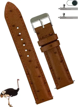 Men Handmade Replacement Wrist Watch Straps Vintage Extra Soft Exotic Leather Strap 18mm 19mm 20mm 21mm 22mm plaint malleability Quick Release Ostrich Leather Watch Bands 