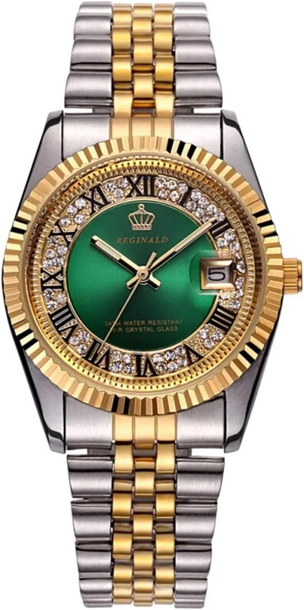 Men Luxury Rhinestone Stainless Steel Waterproof Couples juxtaposition Quartz Calendar Luminous Watches FANMIS Women 