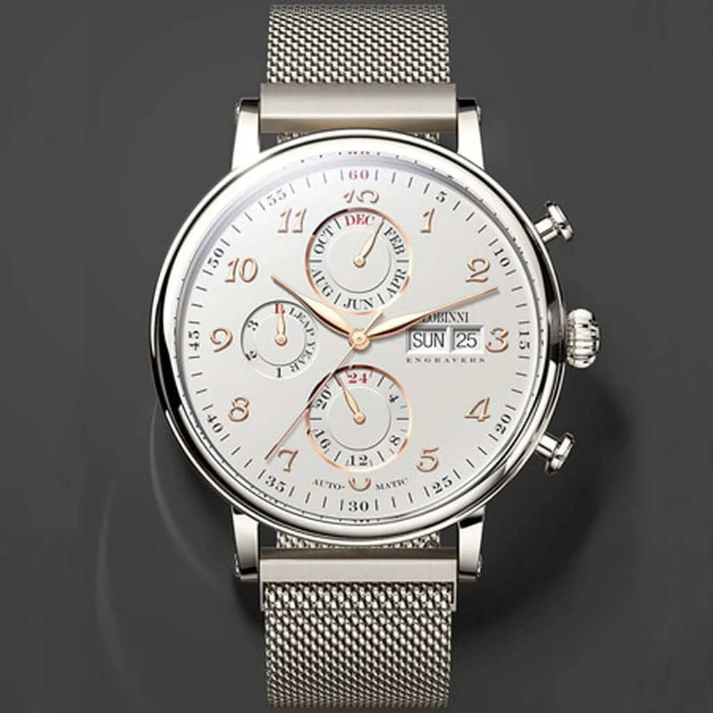 Men Watch Switzerland LOBINNI Luxury Brand Perpetual Calendar Multi-Function Seagull Automatic Mechanical Sapphire L13019-6