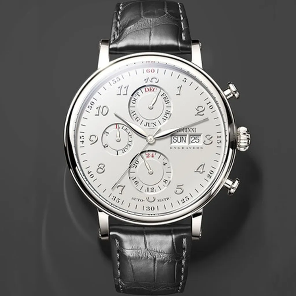 Men Watch Switzerland LOBINNI Luxury Brand Perpetual Calendar Multi-Function Seagull Automatic Mechanical Sapphire L13019-6