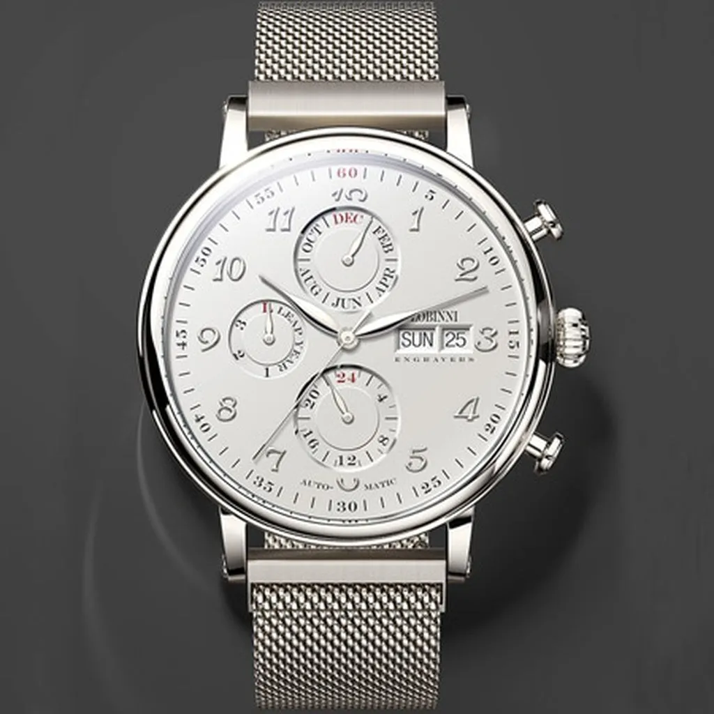 Men Watch Switzerland LOBINNI Luxury Brand Perpetual Calendar Multi-Function Seagull Automatic Mechanical Sapphire L13019-6