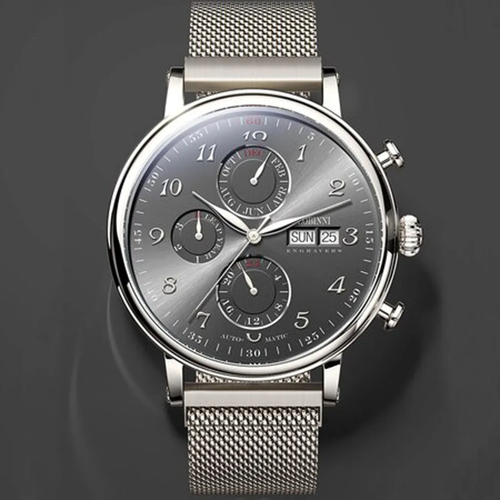 Men Watch Switzerland LOBINNI Luxury Brand Perpetual Calendar Multi-Function Seagull Automatic Mechanical Sapphire L13019-6
