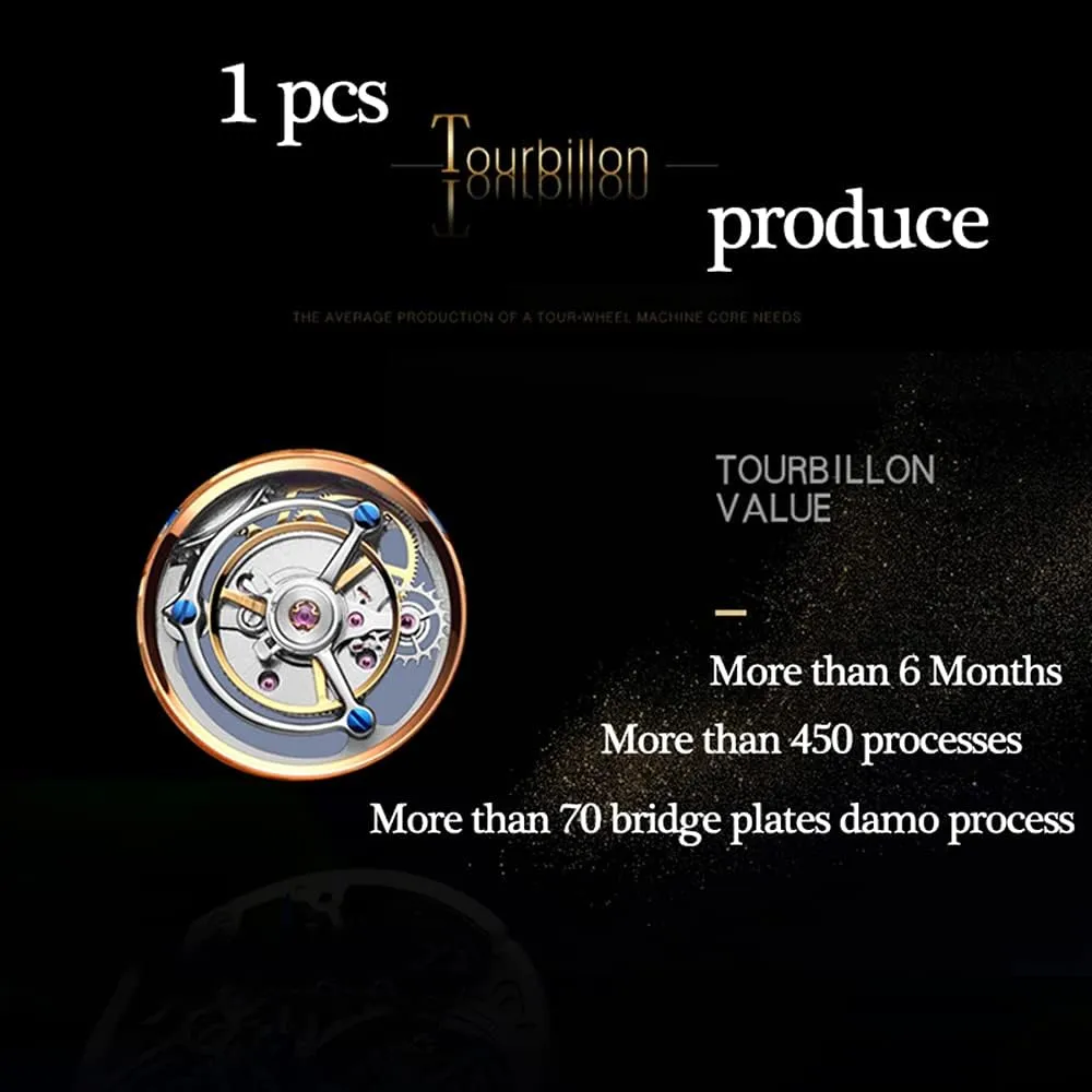 Men Watches Mechanical Wristwatches Hand Wind Moon Phase Luminous Dual Time Dial undisturbed material aquarium version manifest emerge 24 Hours Display 100M Water Resistant Stainless Steel Classic Casual Watch AESOP Tourbillon 