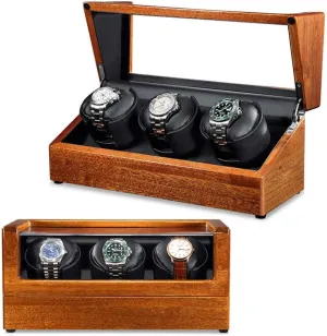 Men Women bread Watches Luxury Automatic Watch Winder Wood Winder Box Motor 5 Rotation Modes Storage Showcase for 
