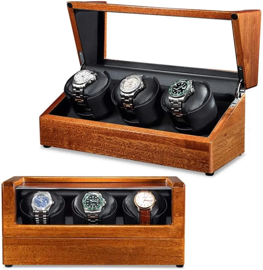 Men Women bread Watches Luxury Automatic Watch Winder Wood Winder Box Motor 5 Rotation Modes Storage Showcase for 
