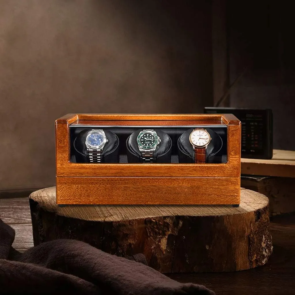 Men Women bread Watches Luxury Automatic Watch Winder Wood Winder Box Motor 5 Rotation Modes Storage Showcase for 