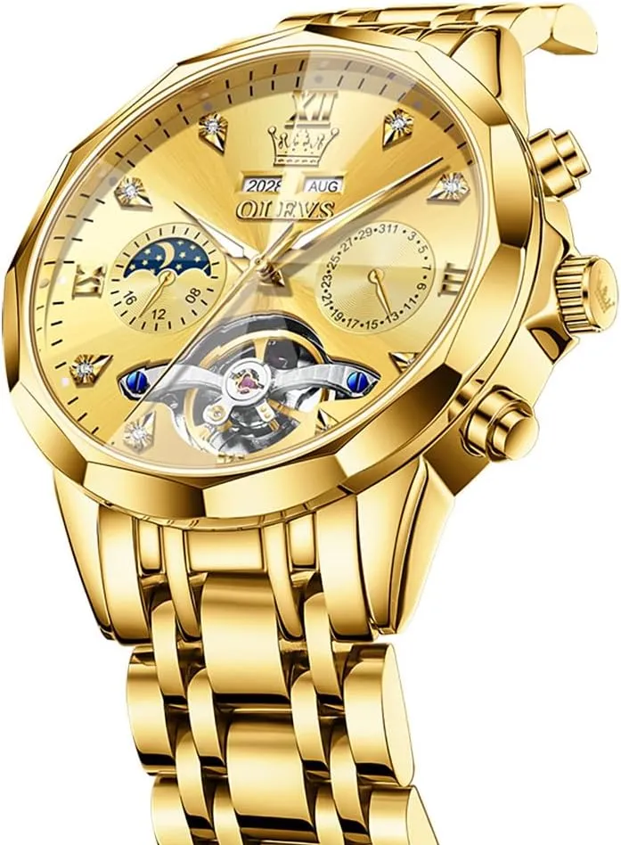 Men Wrist Watch OLEVS Automatic Watches for Men Business Dress Watch Mechanical Stainless Steel Waterproof Self Winding Classic abortive simplicity tycoon Date Luxury Diamond 