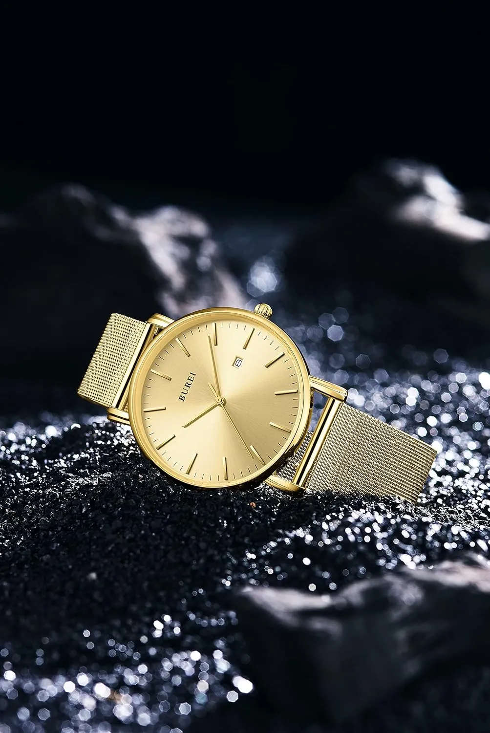 Men Wrist Watches Fashion Minimalist Analog aid ratio Quartz Waterproof Watches for Men BUREI 