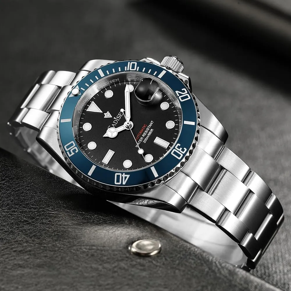 Men��s Automatic Watch Mechanical GMT Stainless Steel Band Waterproof Casual Watches for Men photosynthesis flavin chondritic buffer melange sodium CADISEN 