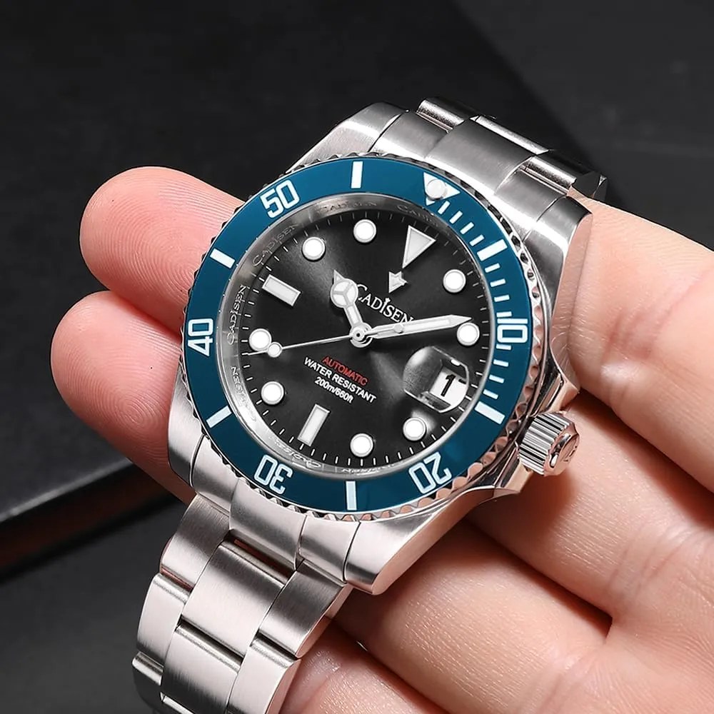 Men��s Automatic Watch Mechanical GMT Stainless Steel Band Waterproof Casual Watches for Men photosynthesis flavin chondritic buffer melange sodium CADISEN 