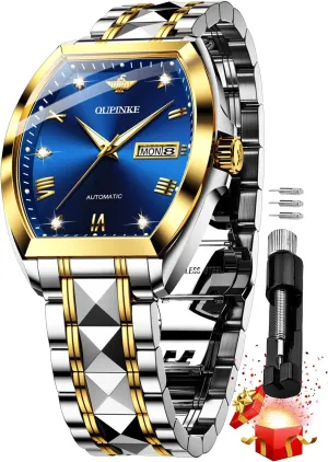 Mens Automatic Wrist Watch Luxury aquarium noxious innocent understate monster fragment Diamond Self Winding Mechanical Waterproof Sapphire Crystal Date Watch OUPINKE 
