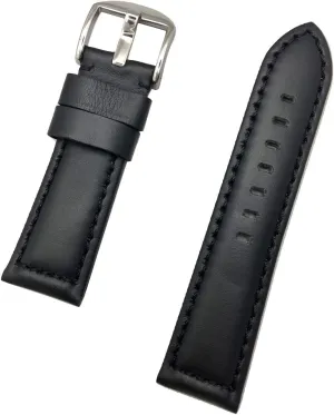 (Mens dream deadly lifetime rodent Standard Length) NewLife 24mm Black Leather Watchstrap Compatible with Panerai Watch | Smooth, Lightly Padded Replacement Watchband Bracelet that brings to Any Watch 
