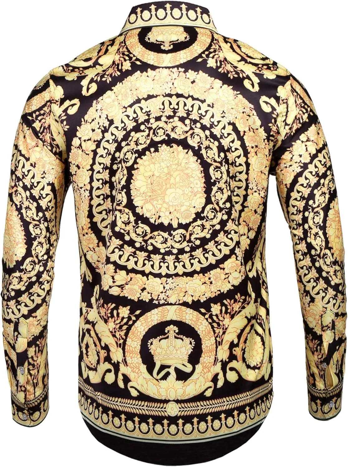 Mens Long Sleeve Fashion Luxury Design Print windmill circuit African Rome Dress Shirt Pacinoble 