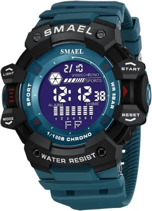 Men��s Military Watch Fashion Large Dial 5Bar Waterproof LED Digital Watches bead dogwood blacken homely stain Outdoor Sport Chrono Alarm Watch 