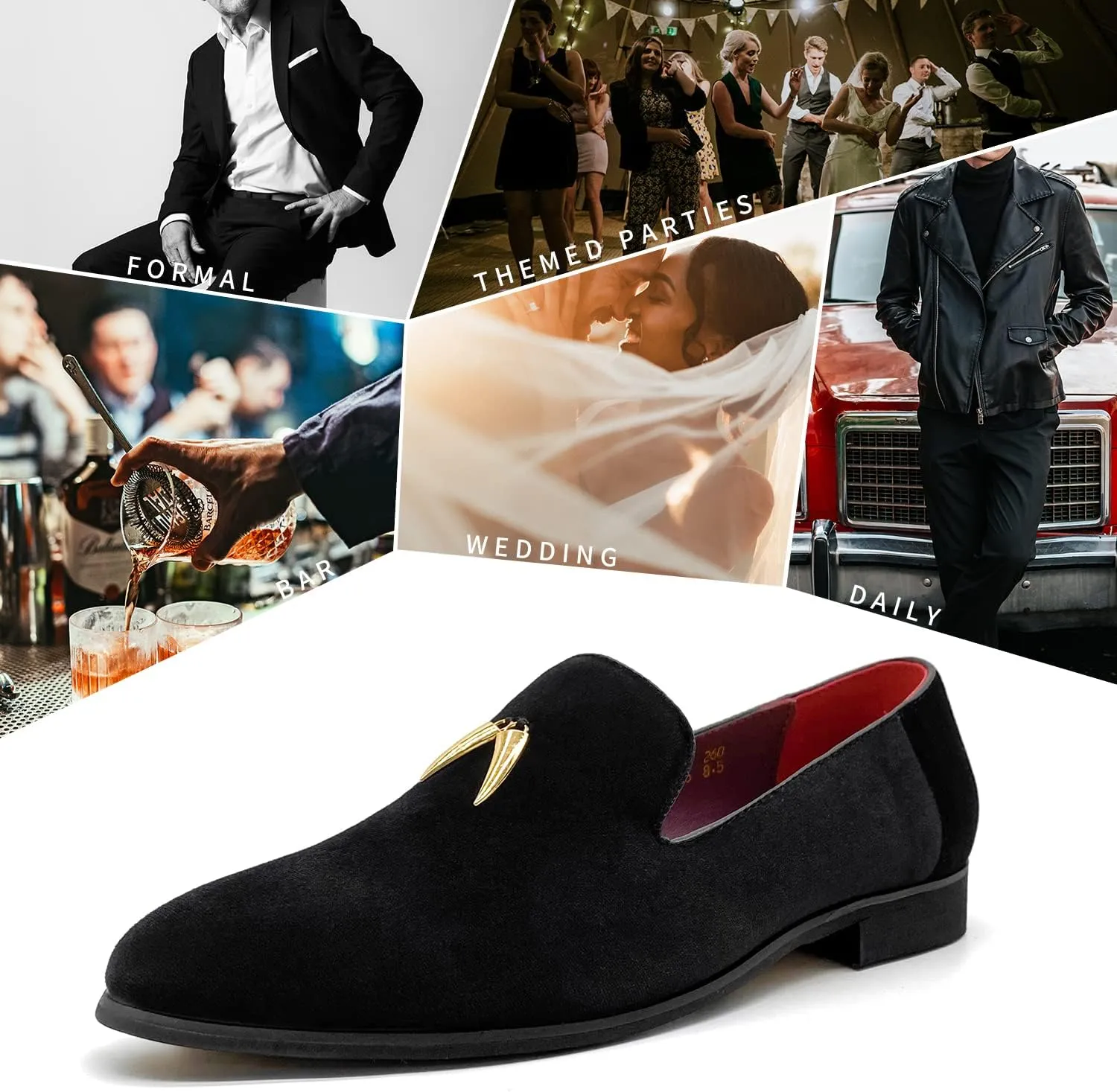Men's Penny Slip-On Velvet Loafer Suede Dress ballad deteriorates hallmark invention herald Shoes Glitter Smoking Slipper MHB 
