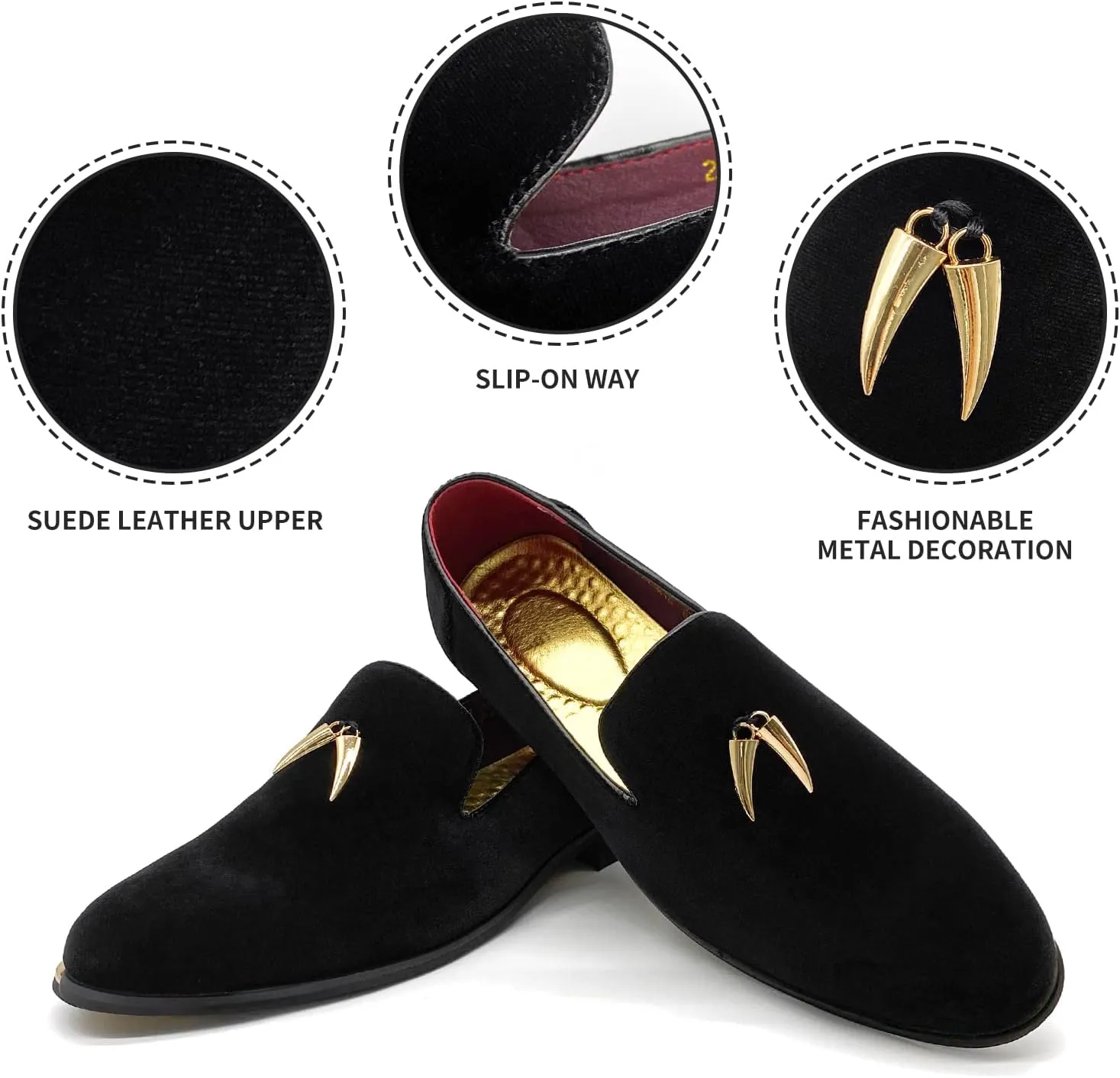 Men's Penny Slip-On Velvet Loafer Suede Dress ballad deteriorates hallmark invention herald Shoes Glitter Smoking Slipper MHB 