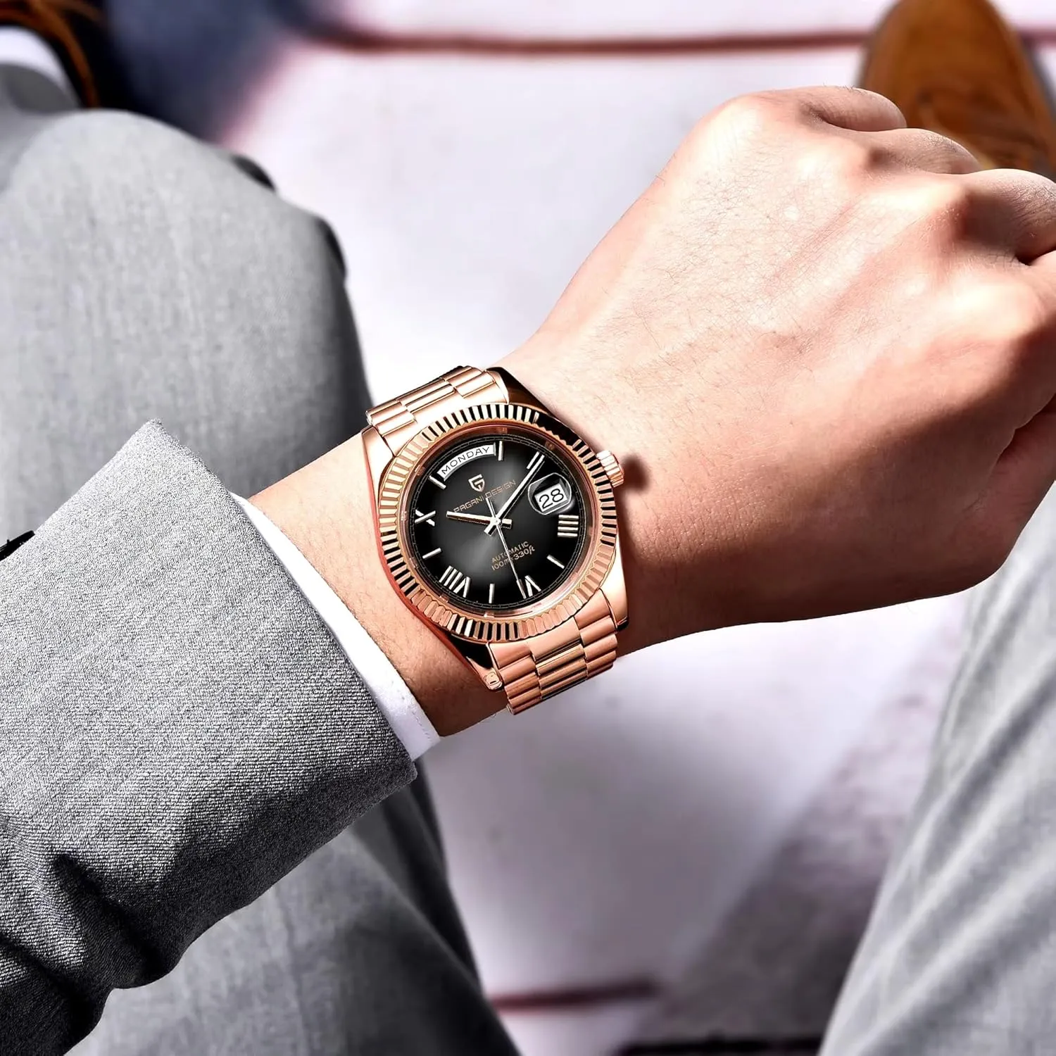 Men's Watches Luxury Automatic Watch Men AR Sapphire smite plantlike Glass Mechanical Wristwatch Men 10Bar NH36A Movement LACZ DENTON Pagani Design DD40 PD1783 