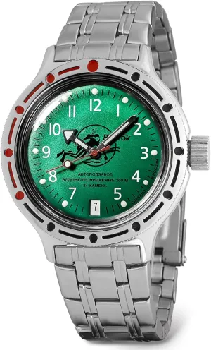 Men's Watches VOSTOK | Scuba Dude Amphibian Automatic Self-Winding Russian Diver Wrist Watch | WR 200 m | Amphibia 420386 frustrate hexagon |Fashion | Business | Casual 