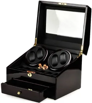 Men's Wrist Double Watch Winder for Automatic Watches Wood verbally Shell Piano Paint Exterior Extremely Silent Motor Three Dimensional Watch Pillows Suitable for Ladies and 