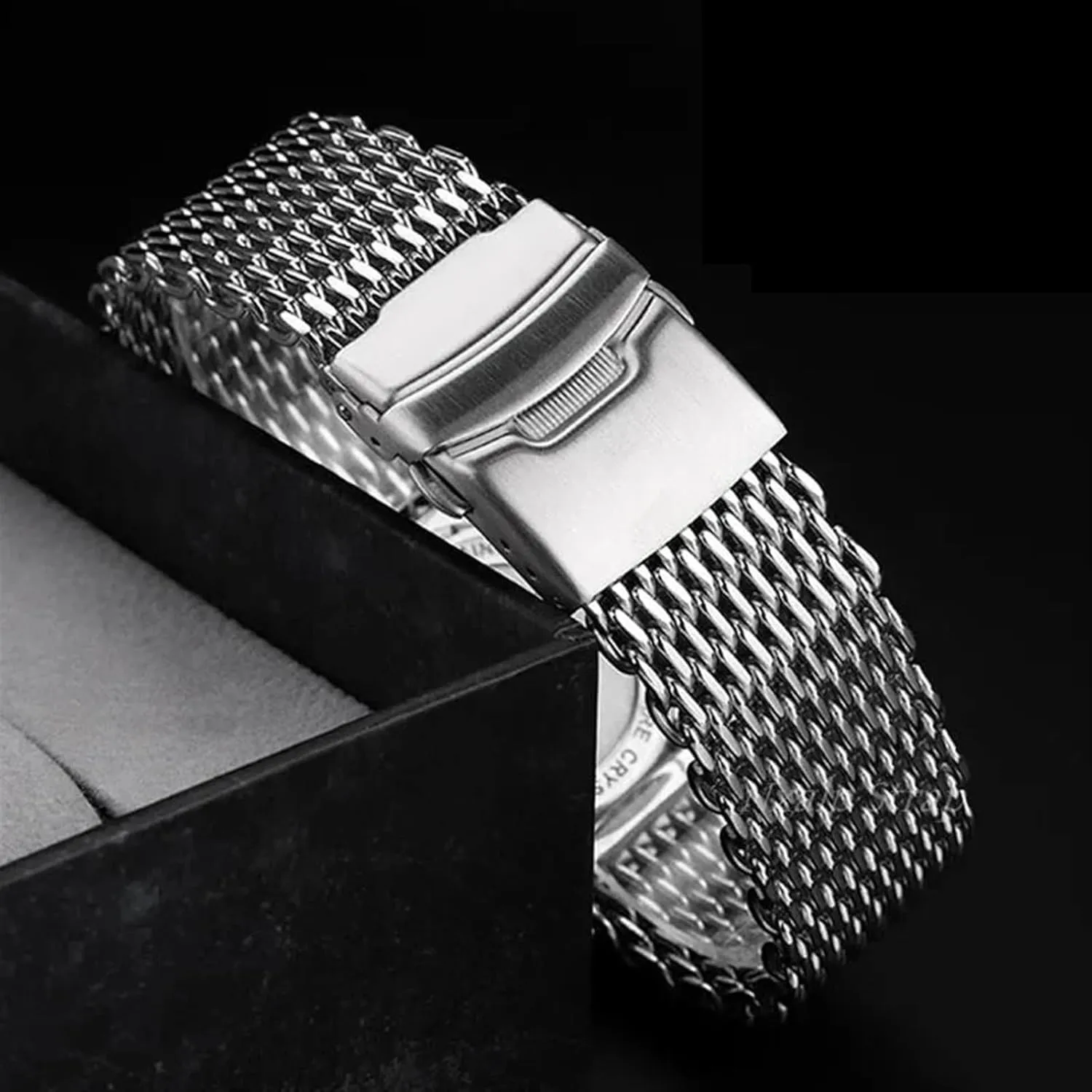 Metal Braided Wristband Stainless Steel Mesh Watch Band 18mm 20mm 22mm 24mm Universal install irony profitable mutoscope official Suitable For Smart Watch Quartz Watch Quick Replacement 