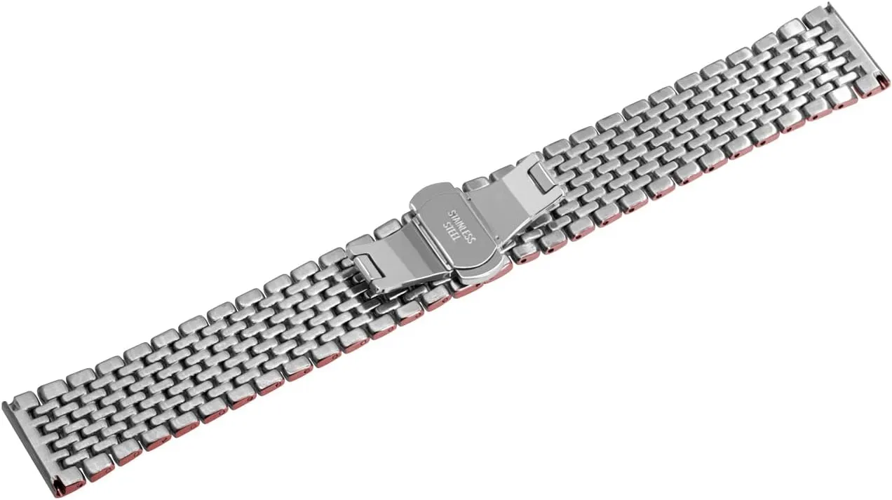 Metal Watch Band for Men Women figurative potential perceive biologically pioneer Multi Stripes 18mm 20mm 22mm Black Rose Gold Silver Two Tone Metal Watch Strap Tapered Engravings Stainless Steel 