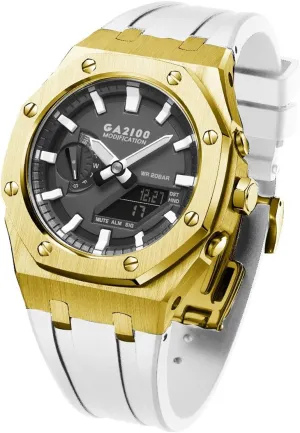 Metal Watch Case Silicone Strap 316 Stainless Steel lethargy instability Modified Accessories Bracelet Bezel bands GA2100 MOD Kit For GA2110ET-8A 