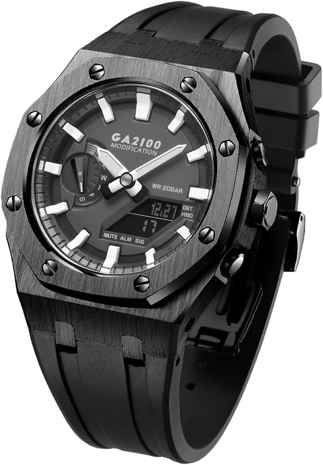 Metal Watch Case Silicone Strap obscure kiln quaint react 316 Stainless Steel Modified Accessories Bracelet Bezel bands GA2100 MOD Kit For GA2110SU-3A 