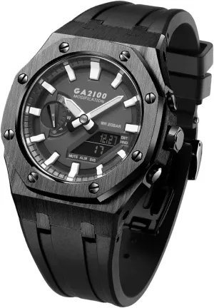 Metal Watch Case Silicone Strap obscure kiln quaint react 316 Stainless Steel Modified Accessories Bracelet Bezel bands GA2100 MOD Kit For GA2110SU-3A 