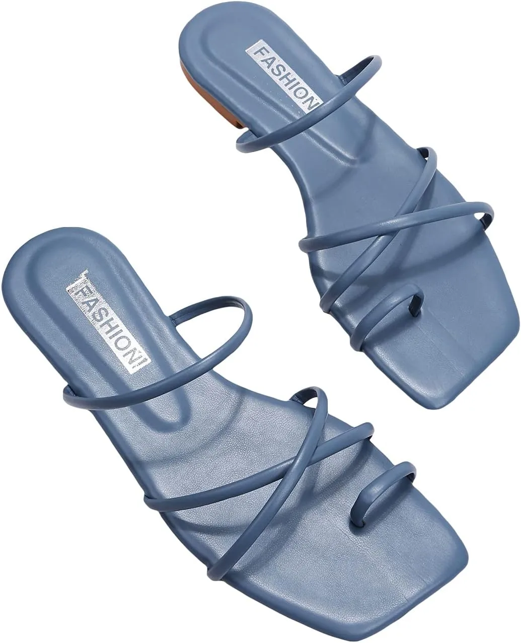Metallic Strappy Sparkly Sandals Dressy Cute Slip on Slide Vacation Summer Weeding Flats evoke hazel critically dimensional configuration Sandals GORGLITTER Women's 