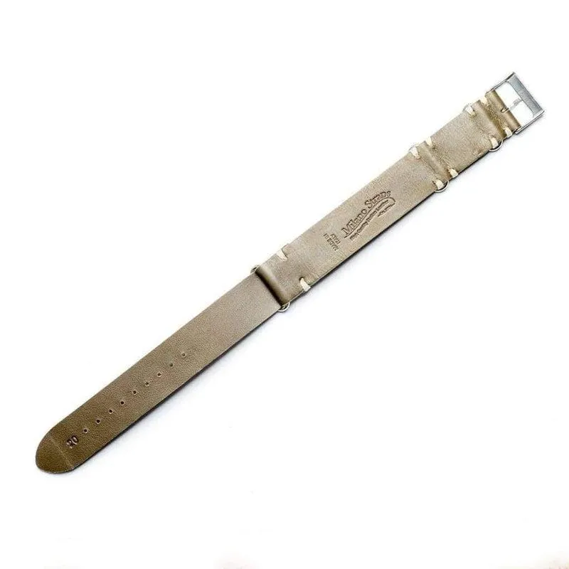 Military Watch Strap Olive Italian Leather