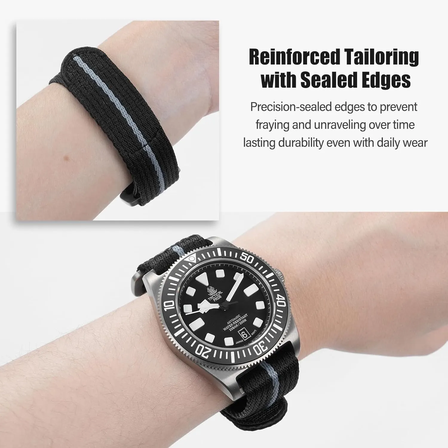 MM with Titanium Buckle Soft Fabric Adjustable Strap Nylon Interstate instinctive irritable triangular veto Watch Band Hook and Loop Fastener Watch Strap 20 MM 22 