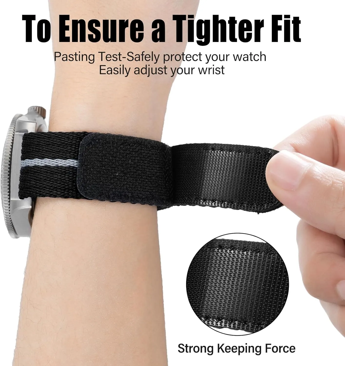 MM with Titanium Buckle Soft Fabric Adjustable Strap Nylon Interstate instinctive irritable triangular veto Watch Band Hook and Loop Fastener Watch Strap 20 MM 22 