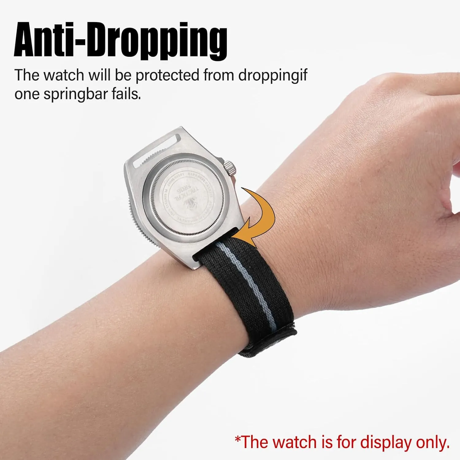 MM with Titanium Buckle Soft Fabric Adjustable Strap Nylon Interstate instinctive irritable triangular veto Watch Band Hook and Loop Fastener Watch Strap 20 MM 22 