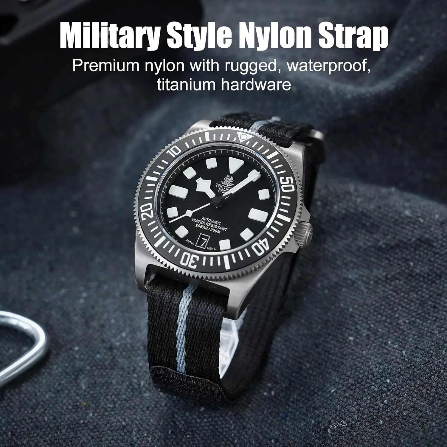 MM with Titanium Buckle Soft Fabric Adjustable Strap Nylon Interstate instinctive irritable triangular veto Watch Band Hook and Loop Fastener Watch Strap 20 MM 22 