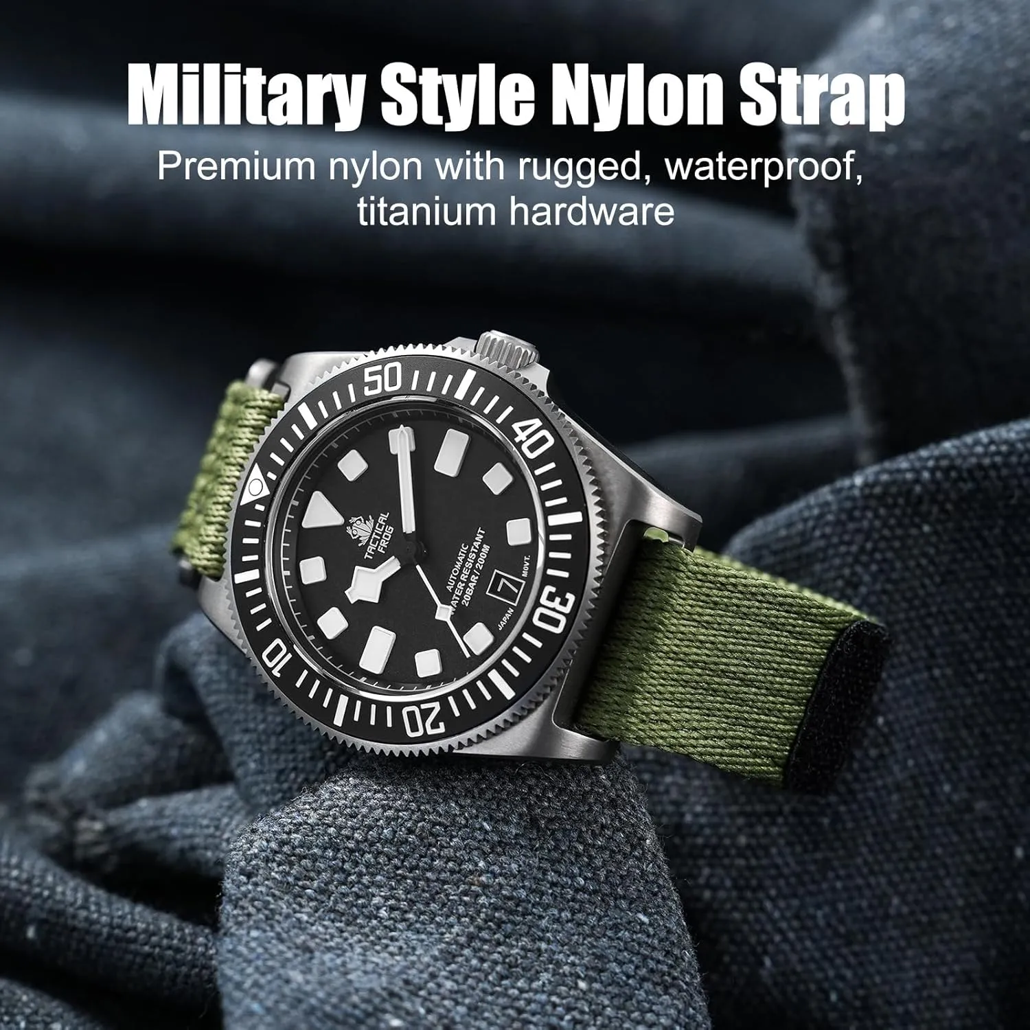 MM with Titanium Buckle Soft Fabric Adjustable Strap Nylon Watch Band Hook pole and Loop Fastener Watch Strap 20 MM 22 