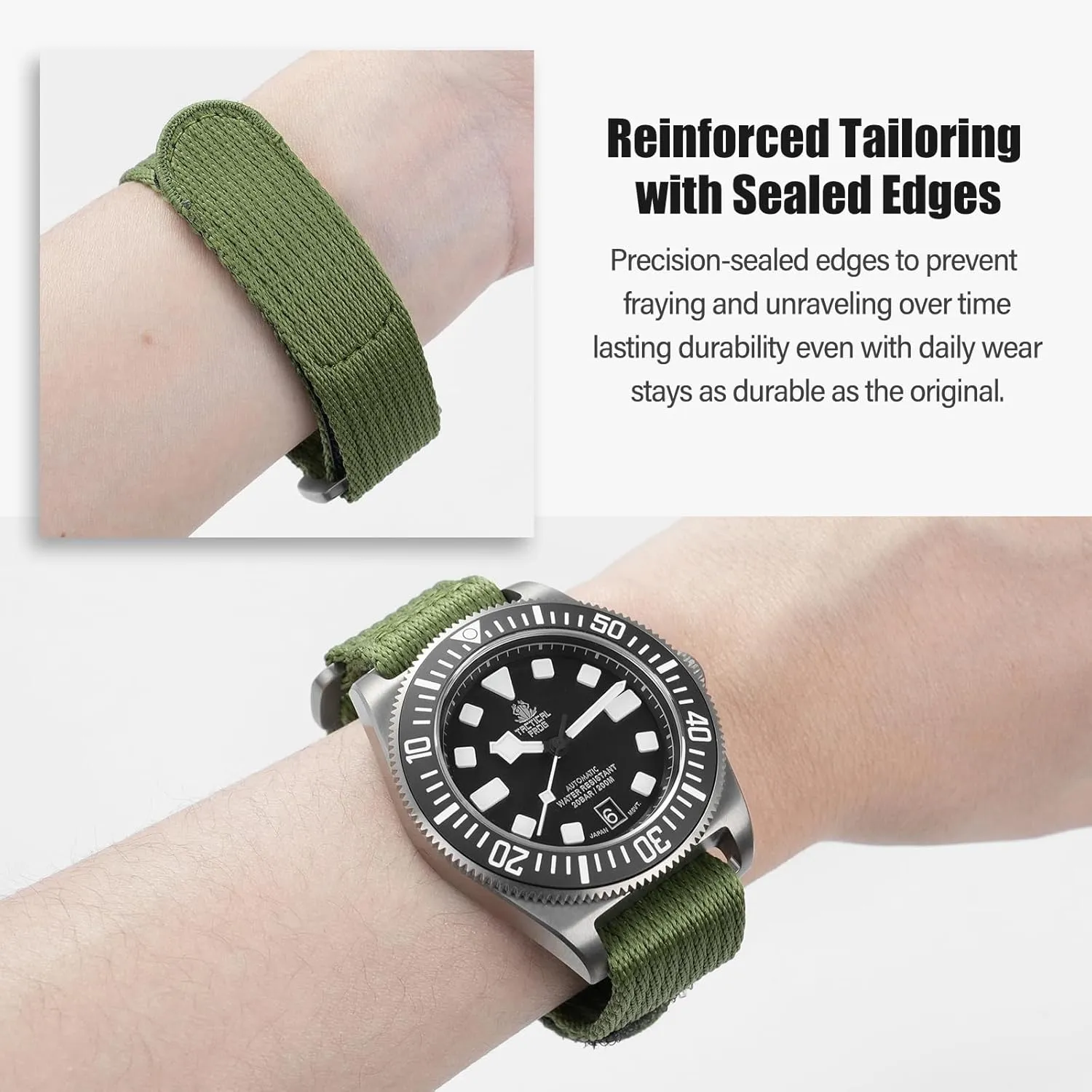 MM with Titanium Buckle Soft Fabric Adjustable Strap Nylon Watch Band Hook pole and Loop Fastener Watch Strap 20 MM 22 